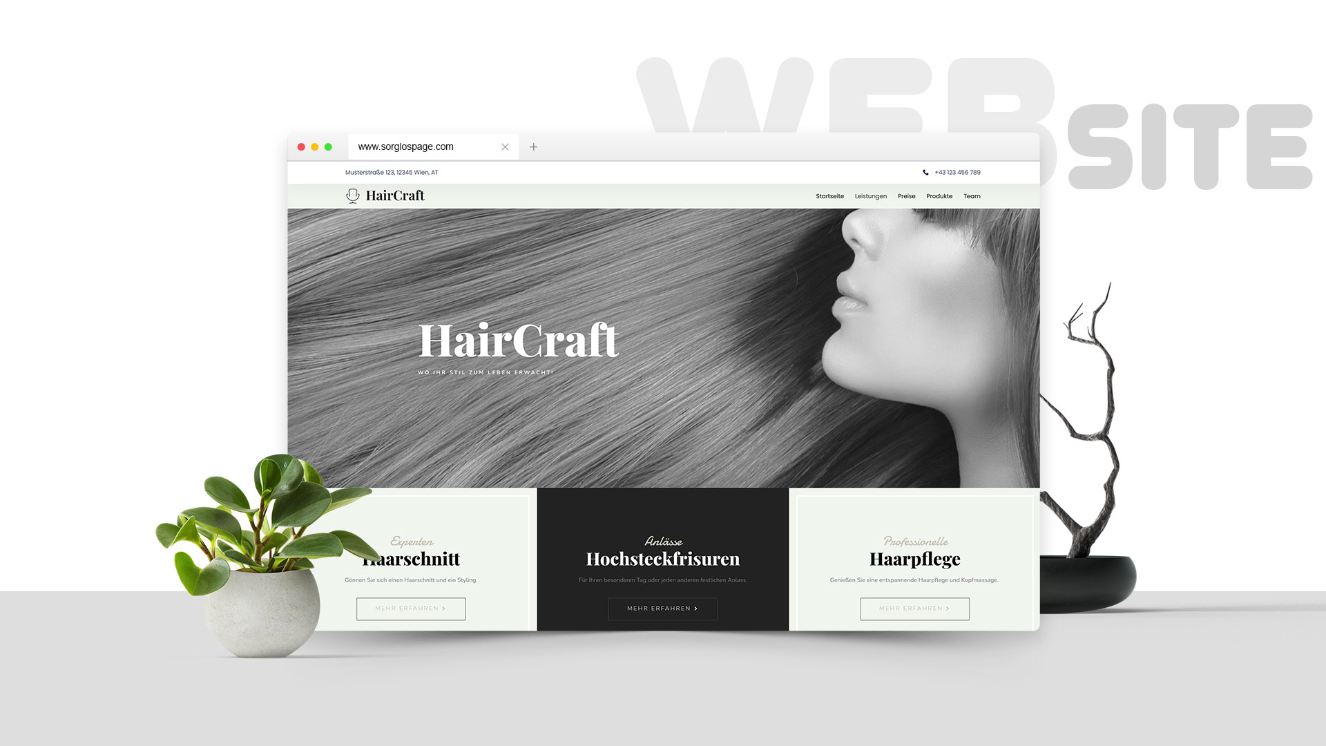 HairCraft - Seite für Friseurunternehmen